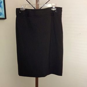 Rafaella | Women’s Black/Gold PinStriped MIDI Skirt- Size 10